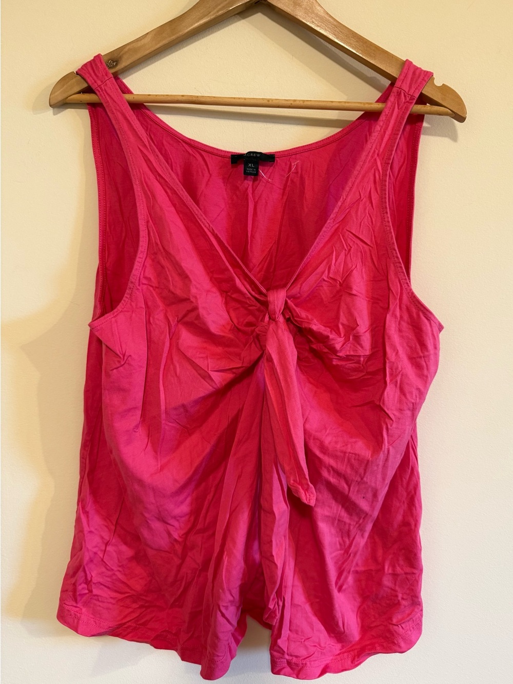 J. Crew Pink Tie-Front Tank Top Size XL - Picture 2 of 5